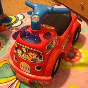 Fisher price little people firefighter ride truck